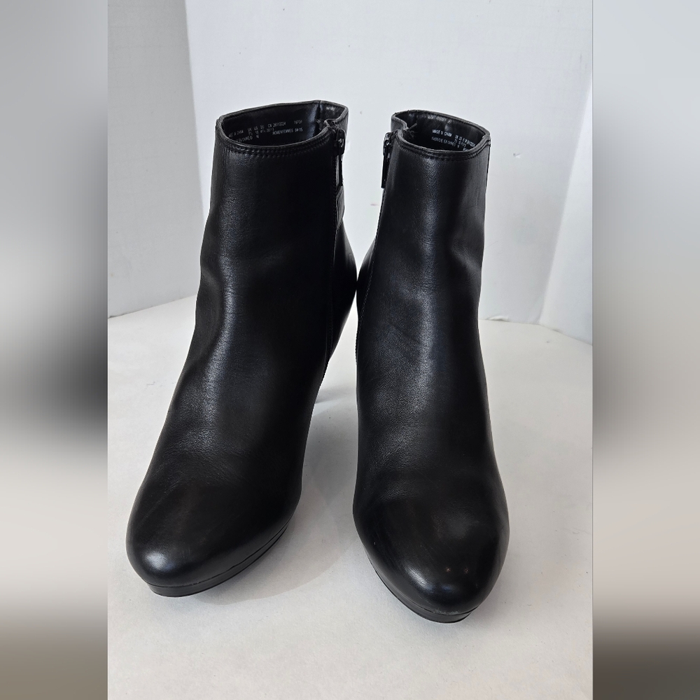 Clarks Black Heeled Leather Boots